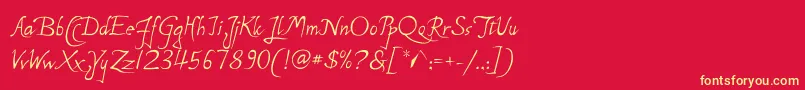 フォントP22MichelangeloRegular – 黄色の文字、赤い背景