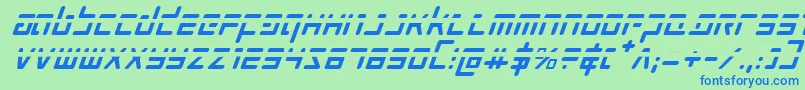 フォントProkofievPhaserItalic – 青い文字は緑の背景です。