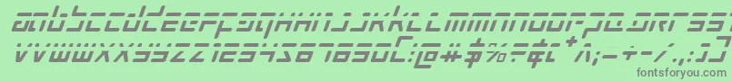 Fonte ProkofievPhaserItalic – fontes cinzas em um fundo verde
