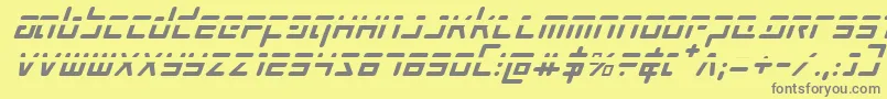 ProkofievPhaserItalic-fontti – harmaat kirjasimet keltaisella taustalla