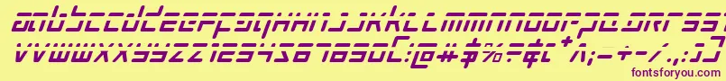 ProkofievPhaserItalic Font – Purple Fonts on Yellow Background