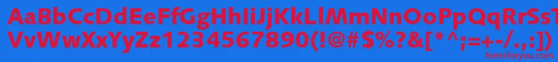 PfsyntaxBlack-fontti – punaiset fontit sinisellä taustalla