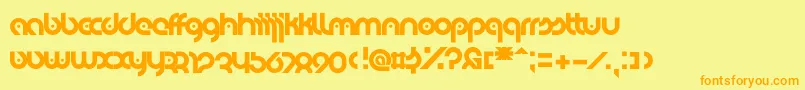 フォントEyelevationPro – オレンジの文字が黄色の背景にあります。