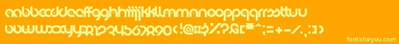 EyelevationPro-Schriftart – Gelbe Schriften auf orangefarbenem Hintergrund