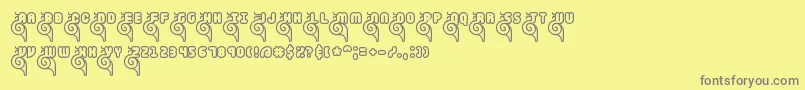 フォントSnailetsBrk – 黄色の背景に灰色の文字