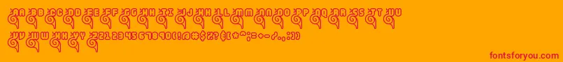 フォントSnailetsBrk – オレンジの背景に赤い文字