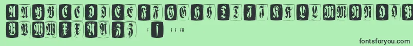 Flourishffcaps Font – Black Fonts on Green Background