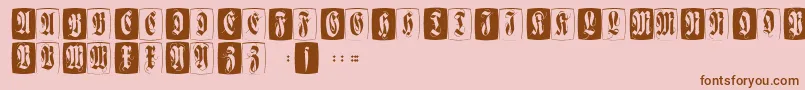 Flourishffcaps Font – Brown Fonts on Pink Background
