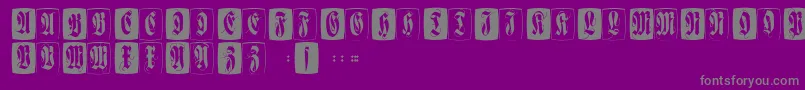フォントFlourishffcaps – 紫の背景に灰色の文字