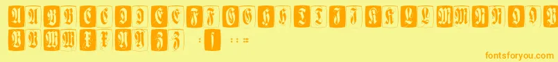 Flourishffcaps Font – Orange Fonts on Yellow Background
