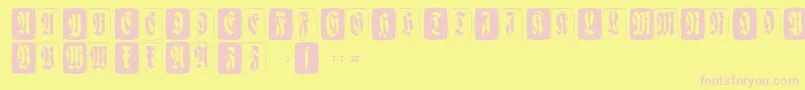 Flourishffcaps Font – Pink Fonts on Yellow Background