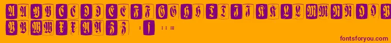 Flourishffcaps Font – Purple Fonts on Orange Background