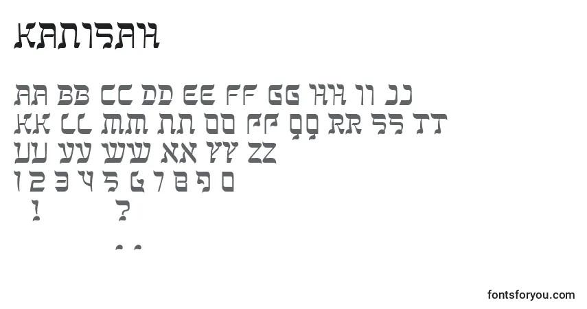 Czcionka Kanisah – alfabet, cyfry, specjalne znaki