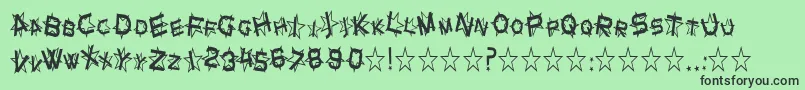 SfStarDustCondensed-Schriftart – Schwarze Schriften auf grünem Hintergrund