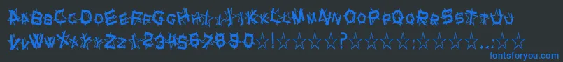 フォントSfStarDustCondensed – 黒い背景に青い文字