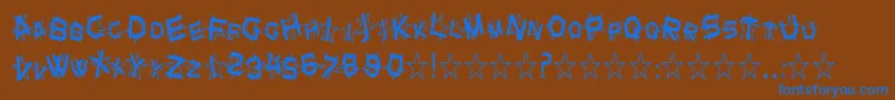 フォントSfStarDustCondensed – 茶色の背景に青い文字