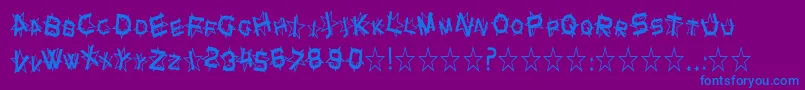 SfStarDustCondensed-Schriftart – Blaue Schriften auf violettem Hintergrund