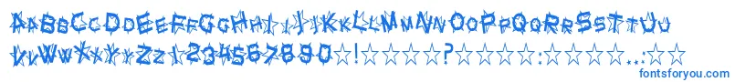 フォントSfStarDustCondensed – 白い背景に青い文字