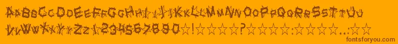 Czcionka SfStarDustCondensed – brązowe czcionki na pomarańczowym tle