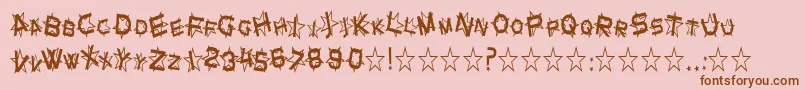 SfStarDustCondensed-Schriftart – Braune Schriften auf rosa Hintergrund