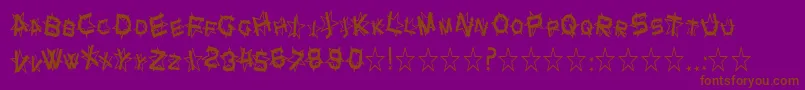 フォントSfStarDustCondensed – 紫色の背景に茶色のフォント