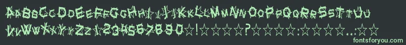 フォントSfStarDustCondensed – 黒い背景に緑の文字