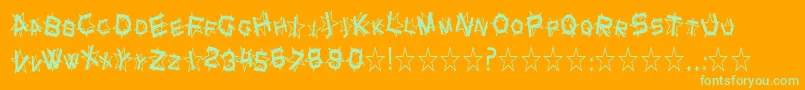 SfStarDustCondensed Font – Green Fonts on Orange Background