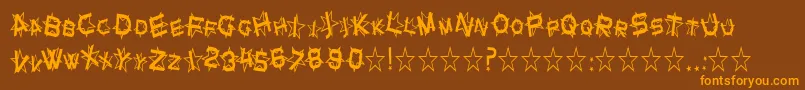 SfStarDustCondensed Font – Orange Fonts on Brown Background