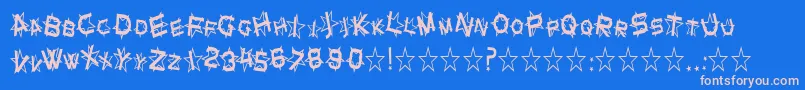 SfStarDustCondensed-fontti – vaaleanpunaiset fontit sinisellä taustalla