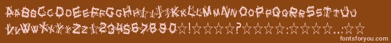 SfStarDustCondensed-fontti – vaaleanpunaiset fontit ruskealla taustalla