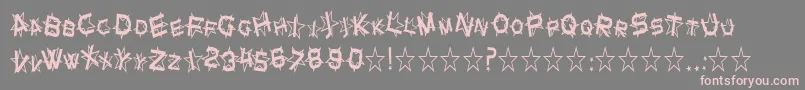 SfStarDustCondensed-fontti – vaaleanpunaiset fontit harmaalla taustalla