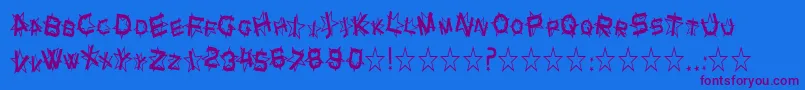 Czcionka SfStarDustCondensed – fioletowe czcionki na niebieskim tle