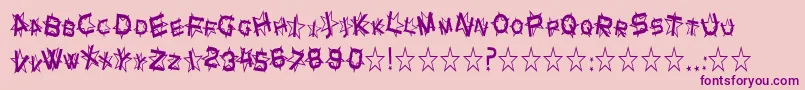 SfStarDustCondensed-Schriftart – Violette Schriften auf rosa Hintergrund