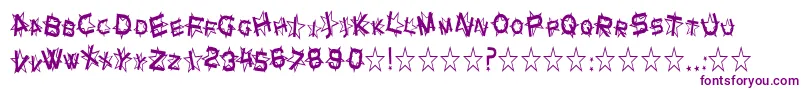 フォントSfStarDustCondensed – 白い背景に紫のフォント