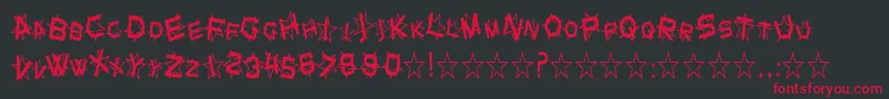 Шрифт SfStarDustCondensed – красные шрифты на чёрном фоне