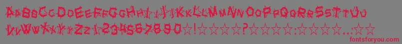 フォントSfStarDustCondensed – 赤い文字の灰色の背景
