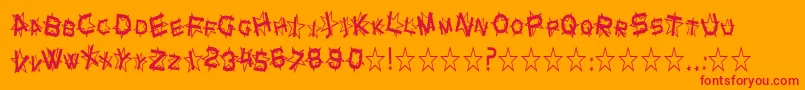 フォントSfStarDustCondensed – オレンジの背景に赤い文字