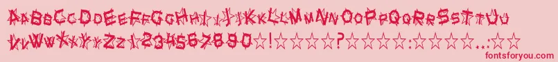 SfStarDustCondensed-fontti – punaiset fontit vaaleanpunaisella taustalla