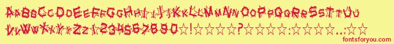 SfStarDustCondensed Font – Red Fonts on Yellow Background