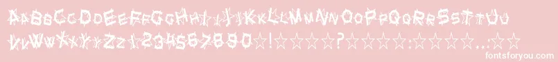 SfStarDustCondensed-fontti – valkoiset fontit vaaleanpunaisella taustalla
