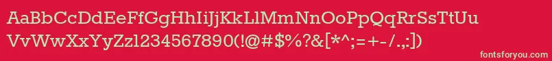 RokkittRegular Font – Green Fonts on Red Background
