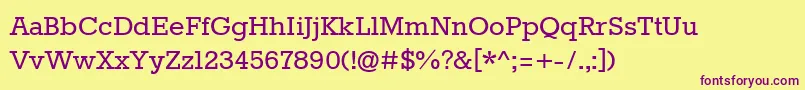 RokkittRegular Font – Purple Fonts on Yellow Background