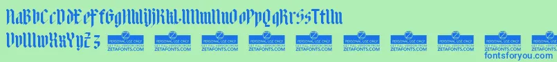 AdlibitumBoldTrial Font – Blue Fonts on Green Background