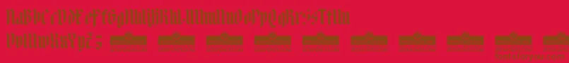 AdlibitumBoldTrial-Schriftart – Braune Schriften auf rotem Hintergrund