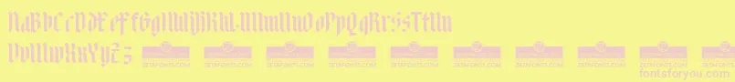 AdlibitumBoldTrial Font – Pink Fonts on Yellow Background