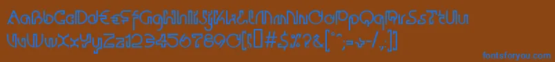 フォントContactall – 茶色の背景に青い文字