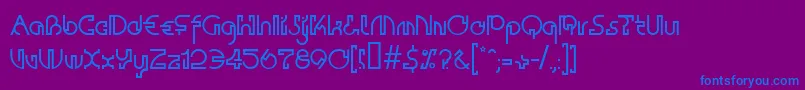 フォントContactall – 紫色の背景に青い文字