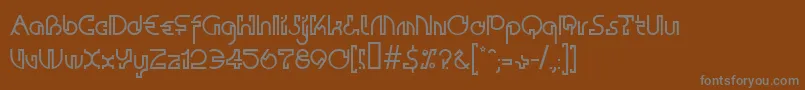 Contactall-Schriftart – Graue Schriften auf braunem Hintergrund
