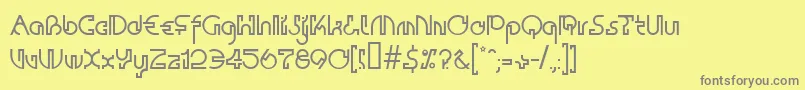Contactall-Schriftart – Graue Schriften auf gelbem Hintergrund