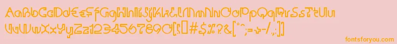 Contactall-Schriftart – Orangefarbene Schriften auf rosa Hintergrund